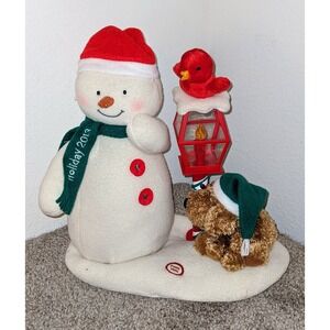 Hallmark Holiday 2013‎ Animated Snowman Dog Cardinal Lighted Musical Decor WORKS